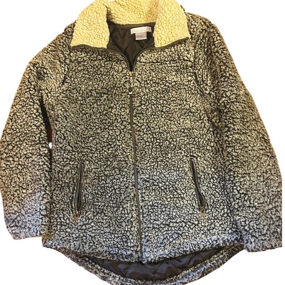 Keren Hart Womens Sherpa Fleece Jacket Full Zip Gray Small Cozy - Picture 1 of 3